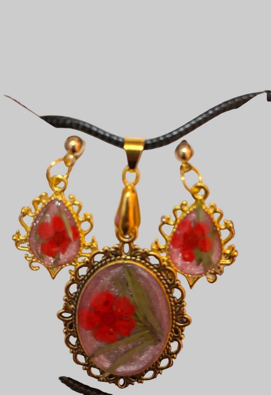Christmas hydrinda dried flower set red