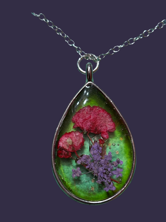 Resin tear drop necklace