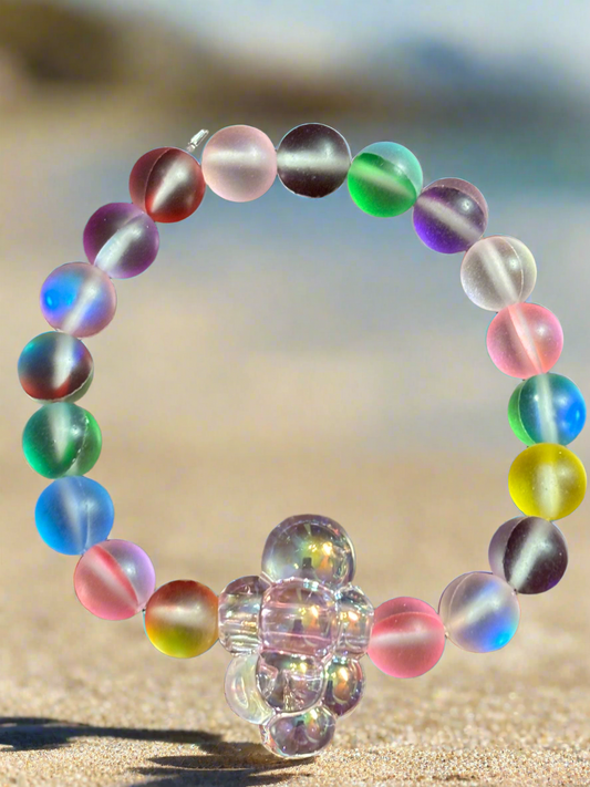 Glass bead cloud bracelet