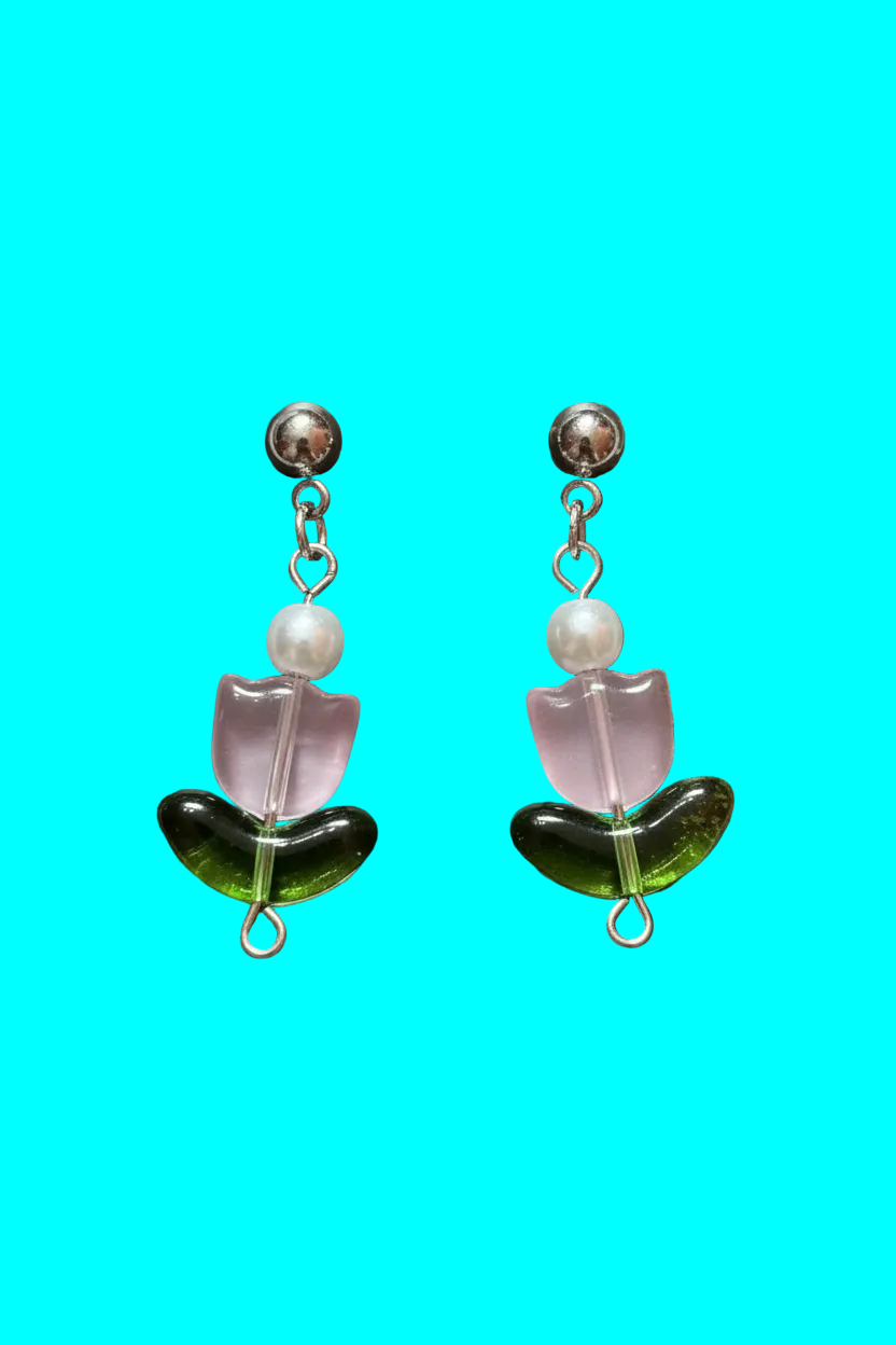 Spring glass tulips
