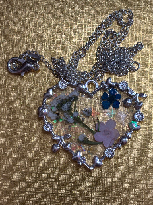 Silver  plated heart pendant